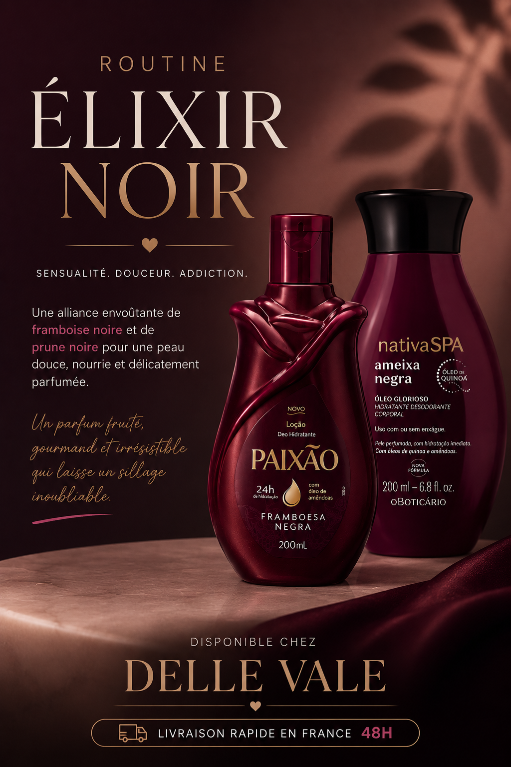 Routine Élixir Noir – Crème & Huile Corporelle